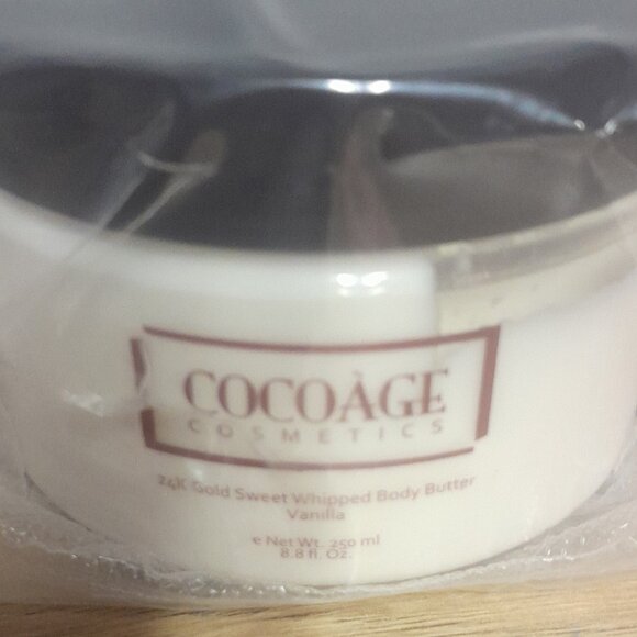 COCOAGE 24K GOLD SWEET WHIPPED BODY BUTTER-VANILLA-8.8 fl oz / 250 ml-NEW-SEALED - Picture 6 of 8